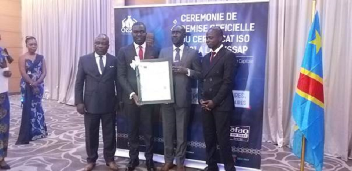 Ayant fait preuve de Management de qualité  RDC-AFNOR : la CNSSAP obtient le certificat ISO 9001